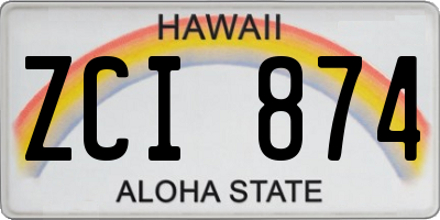 HI license plate ZCI874