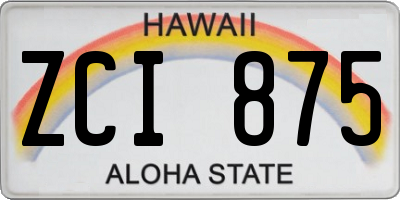 HI license plate ZCI875