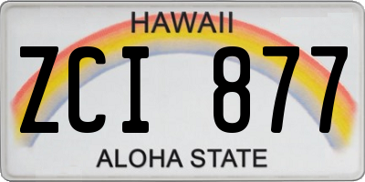 HI license plate ZCI877