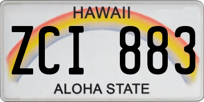 HI license plate ZCI883