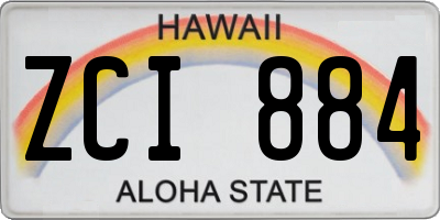 HI license plate ZCI884