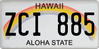 HI license plate ZCI885