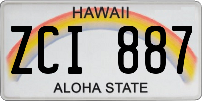 HI license plate ZCI887