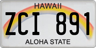 HI license plate ZCI891