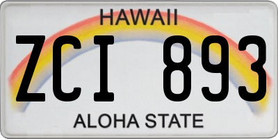 HI license plate ZCI893