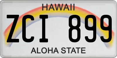 HI license plate ZCI899