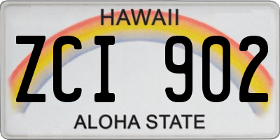 HI license plate ZCI902