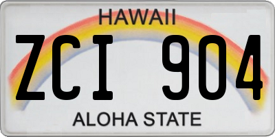 HI license plate ZCI904