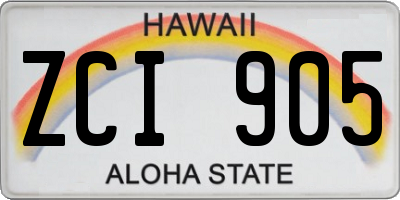 HI license plate ZCI905