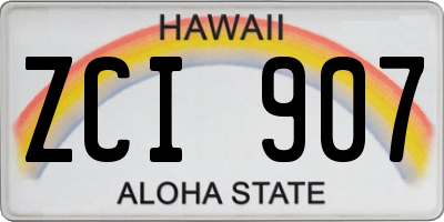 HI license plate ZCI907