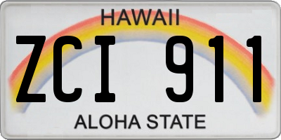 HI license plate ZCI911