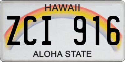 HI license plate ZCI916