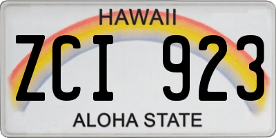 HI license plate ZCI923