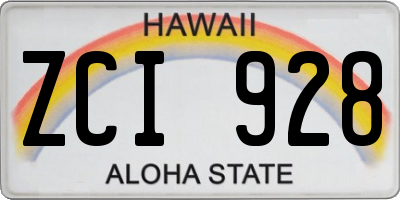 HI license plate ZCI928