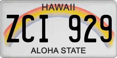 HI license plate ZCI929