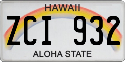 HI license plate ZCI932