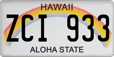HI license plate ZCI933