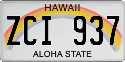 HI license plate ZCI937