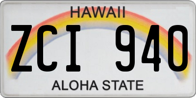 HI license plate ZCI940