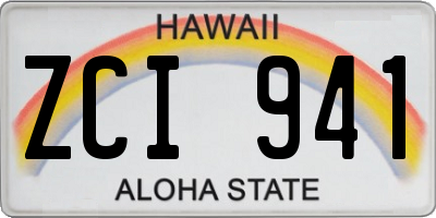 HI license plate ZCI941