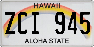 HI license plate ZCI945