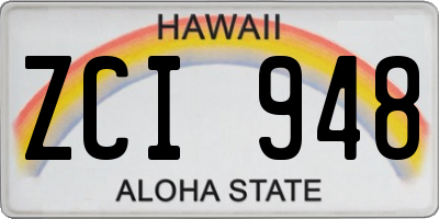HI license plate ZCI948