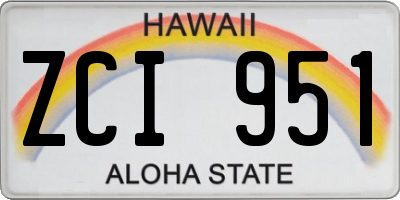 HI license plate ZCI951