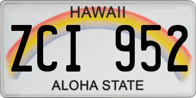 HI license plate ZCI952