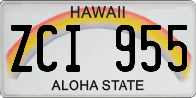 HI license plate ZCI955