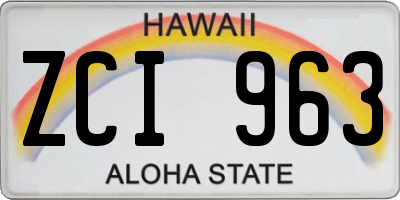 HI license plate ZCI963