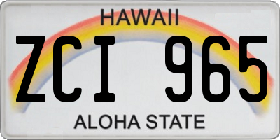 HI license plate ZCI965