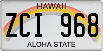 HI license plate ZCI968