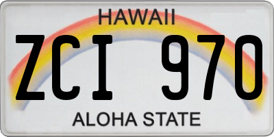 HI license plate ZCI970
