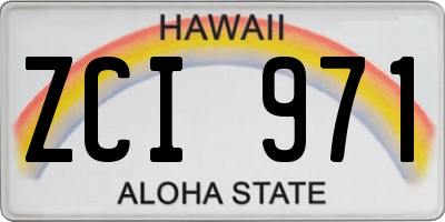 HI license plate ZCI971