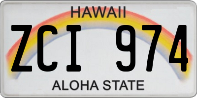 HI license plate ZCI974
