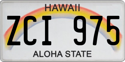 HI license plate ZCI975