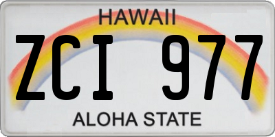 HI license plate ZCI977