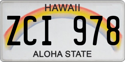 HI license plate ZCI978