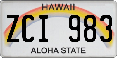 HI license plate ZCI983