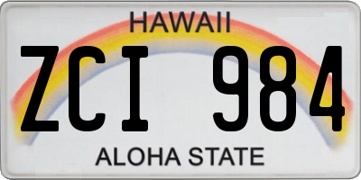 HI license plate ZCI984