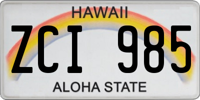 HI license plate ZCI985