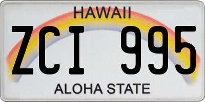 HI license plate ZCI995