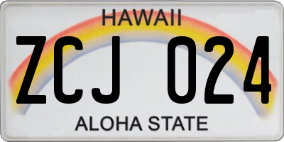 HI license plate ZCJ024