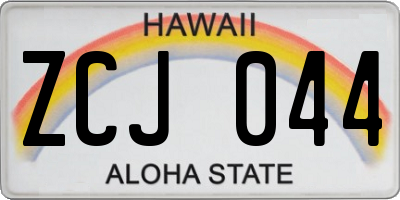 HI license plate ZCJ044