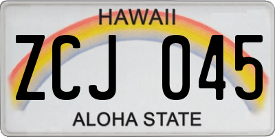 HI license plate ZCJ045