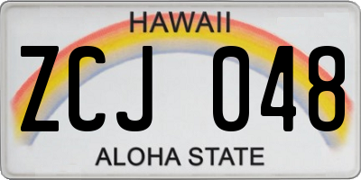 HI license plate ZCJ048
