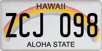 HI license plate ZCJ098