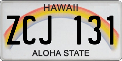 HI license plate ZCJ131