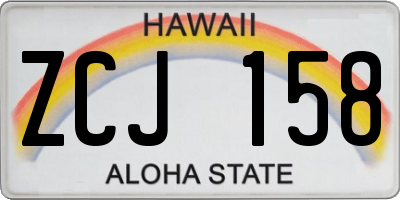 HI license plate ZCJ158