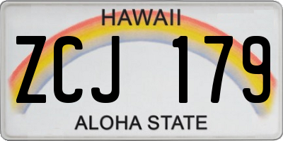 HI license plate ZCJ179